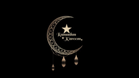 Luna-Islámica-Musulmana-Eid-Mubarak-Ramadan-Kareem-Animación-Lunar-Con-Canal-Alfa
